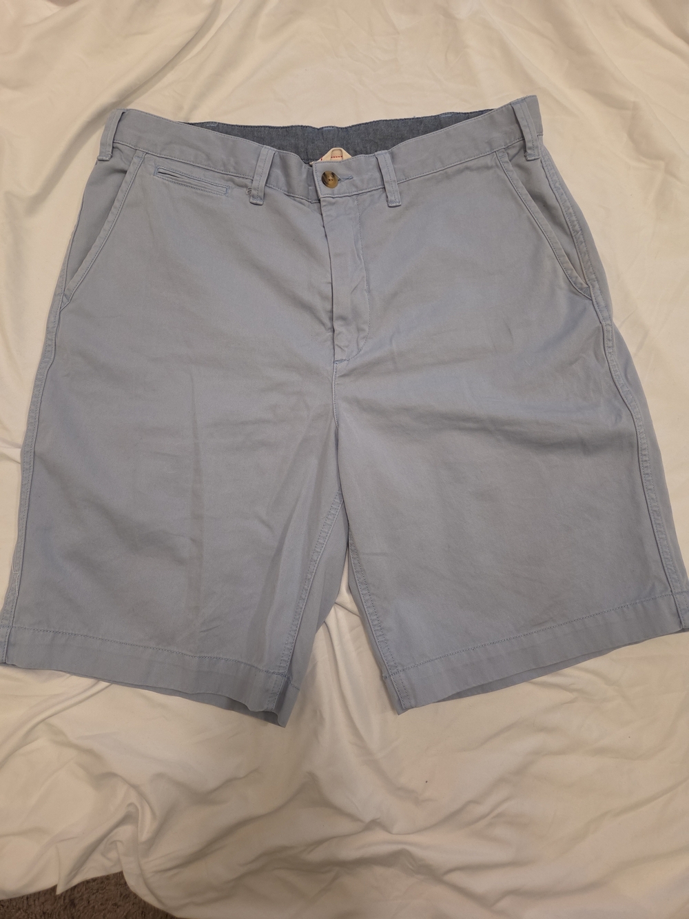 Ralph Lauren Pale Blue Flat-Front Chino Shorts Wist 34